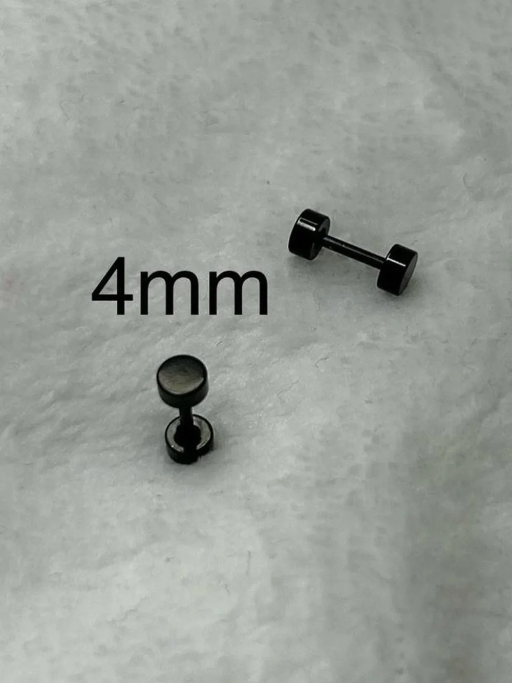 Black 4mm Men’s Stud Earrings - Minimal Stainless Steel
